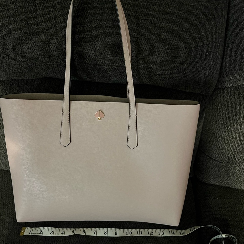 Kate spade pale pink tote with make up bag